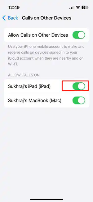 Stop calls on ipad