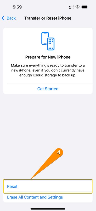 reset all or reset specific settings