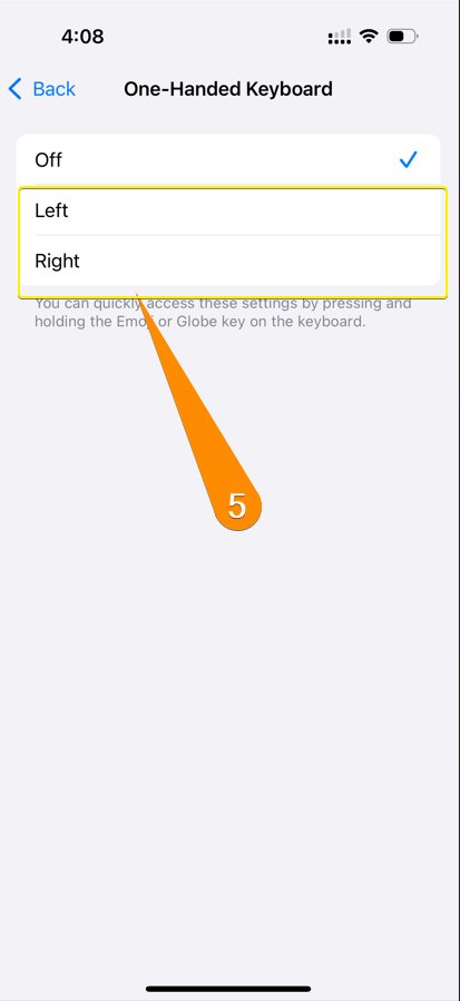 one-handed keyboard setting