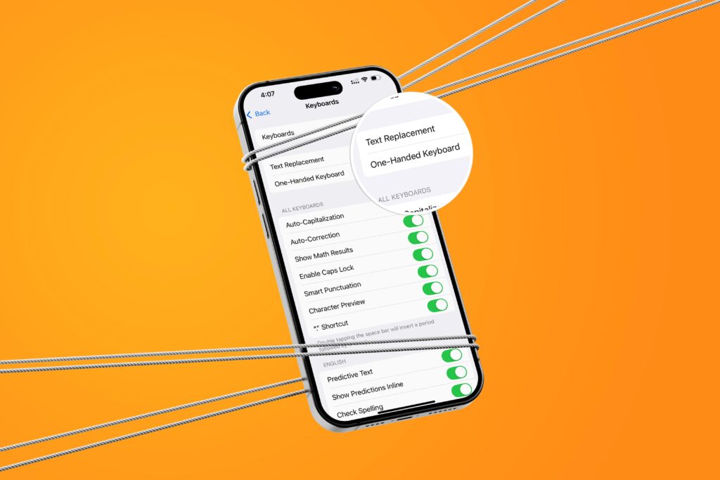 One-Handed Keyboard setting on iPhone