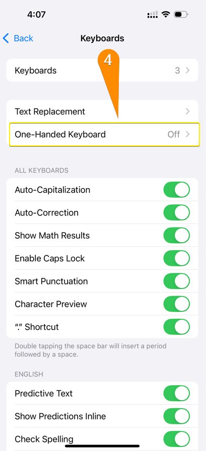 one-handed keyboard settings - Step 4