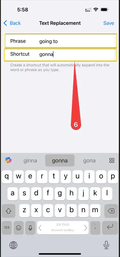 add phrase and shortcut